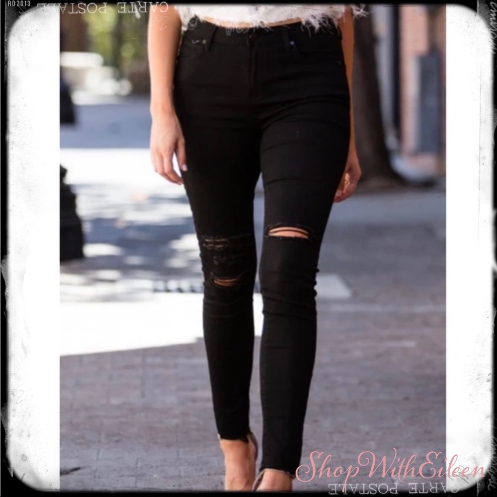 Final Cut Denim Black Distressed Jeggings Jeans